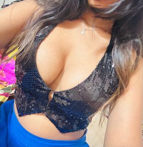 Sparkly Black Halter xs top