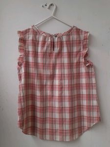Aesthetic women pink checkTop
