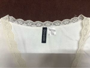 White Lace Trim Ribbed Cropped Top