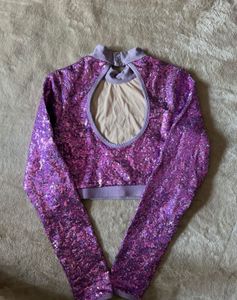Sparkling Purple Sequin Crop Top