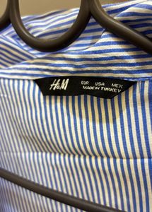 XL Blue and White Striped H&M Shirt
