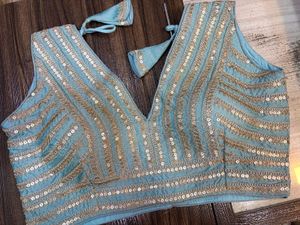 Stunning Sequined Blue Blouse