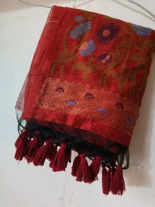 Vibrant Red kurta with Subtle Motifs