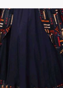Elegant Navy Blue Printed Maxi Dress