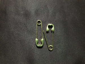 Women Safety Pin Design Golden Studs Earrings