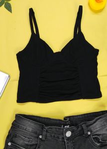 Black Trendy Crop Top