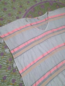 Striped kaftan with Tassels