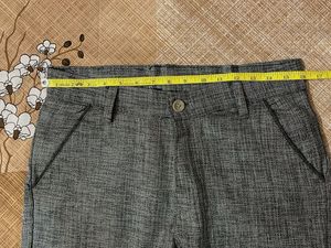Ankle Length Formal Grey Pants for Men