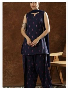 Women's Printed Rayon Kurta Set with Farshi Salwar