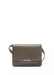 Zara Minimalist Brown Leather Crossbody Bag. Mater