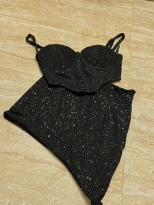 Sparkly Black Corset Bra