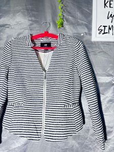H&amp;M Striped Zip-Up Jacket