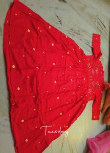 ♥️Front Back Embroidered MulCotton Kurti