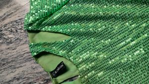 Vibrant Green Sequin Party Dress