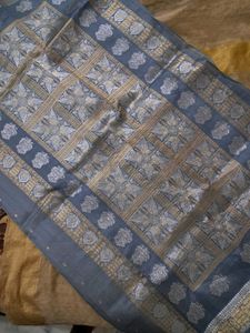 Silver Elegant  & Zari Silk Saree
