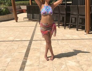Printed Halter Bikini Top