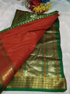 Elegant Green Silk Saree with blouse