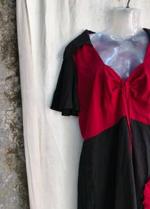 Elegant Black &amp; Red Maxi Dress