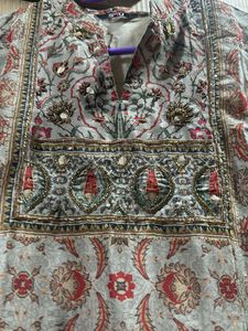 Grey Top & Sharara With Contrast Duppatta