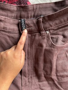 H&amp;M High Waist Trouser/Jeans - (chocolate Brown)