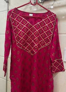 Pink Kurta With Long Skirt