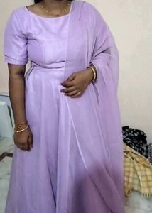 Lavender blouse and leghana.