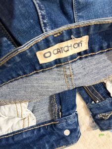 Blue Ripped Flare Jeans