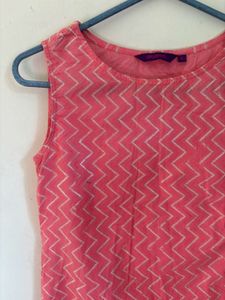 SRISHTI Pink Chevron Print Kurta
