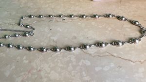 Elegant Silver Tone Beaded Necklace