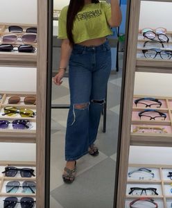 Women's Ripped Blue Flare Jeans