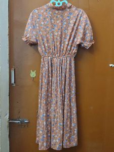 Chic Floral Print Pleated Dress