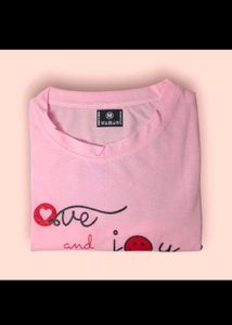 Women Printed Round Neck Pure Cotton  T-Shirt