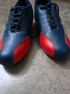 Puma Blue &amp; Red Lace-Up Sneakers