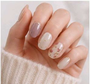 Handmade Nail Art Cateye With Flowers Design💅🩷