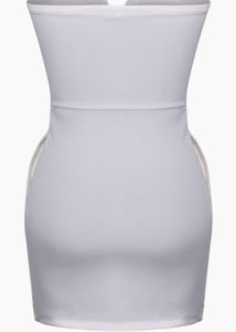 SSS White Strapless Pleated Mini Dress