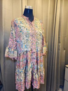 Boho Paisley Tiered Mini Dress