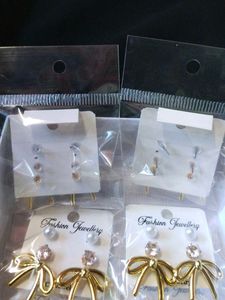 Set of Bow &amp; Pearl Earrings