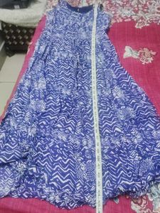 Blue &amp; White Abstract Print Dress