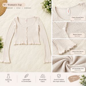 Ribbed Button-Up Cropped Cardigan