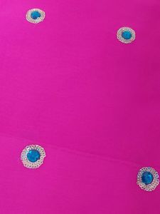 Pink Georgette Saree with Kundan And Sequence Work