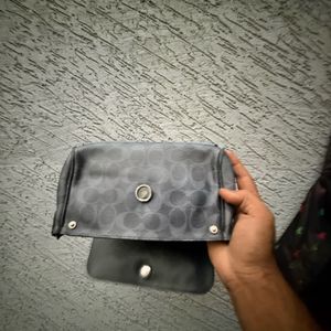 Coach Blue &amp; Gray Monogram Crossbody Bag