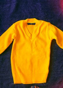V-Neck Yellow Sweater