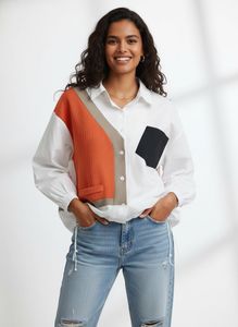 Colorblock Button-Down Loosefit Shirt