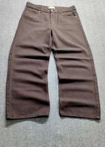 H&amp;M Dark Brown Wide Regular Jeans