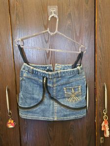 Denim mini Skirt with Zipper Accents