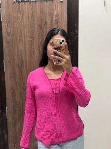 Vibrant Pink Textured top