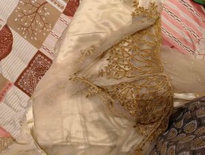 Elegant Cream &amp; Gold Gown