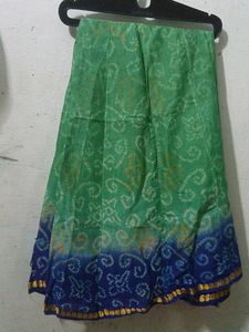 bandhani print shaded colour long skirt