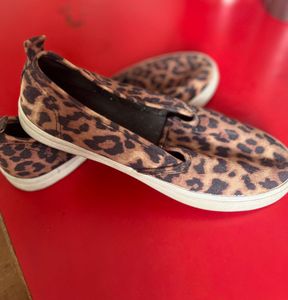 Leopard Print Slip-On Sneakers