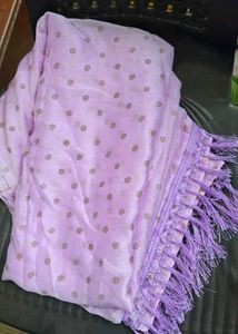 Lavender saree with stiched blouse